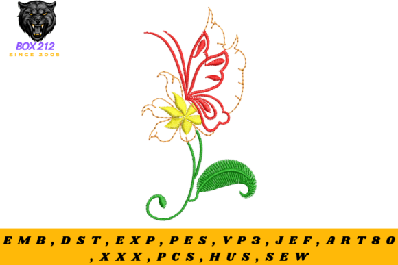 Beautiful Flower with Butterfly: A Craft Fair-Ready Embroidery Design