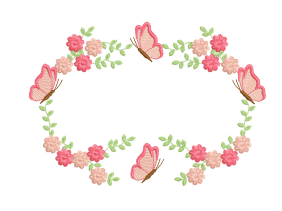 Butterfly and Floral Wreath: A Versatile Embroidery Design for Etsy Sellers
