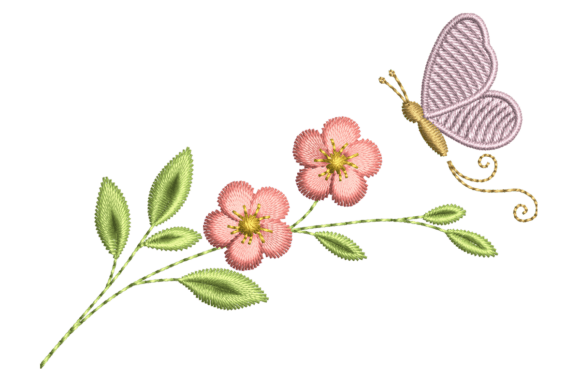 Delicate Floral Branch with Butterfly: A Designer’s Review