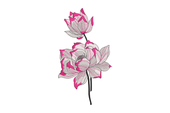 Delicate Lotus Blossom: A Seasonal Embroidery Gem