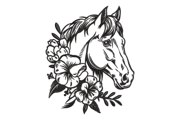 Elegant Horse and Floral Line Art: A Seasonal Embroidery Review