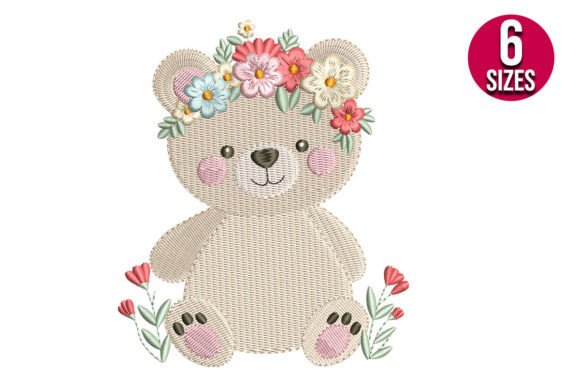 Floral Baby Teddy Bear: A Sweet Addition to Holiday Embroidery Collections