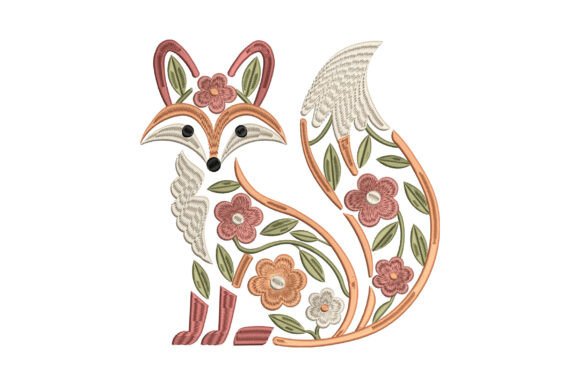 Floral Fox with Flowers and Leaves: A Versatile Design for Etsy Sellers