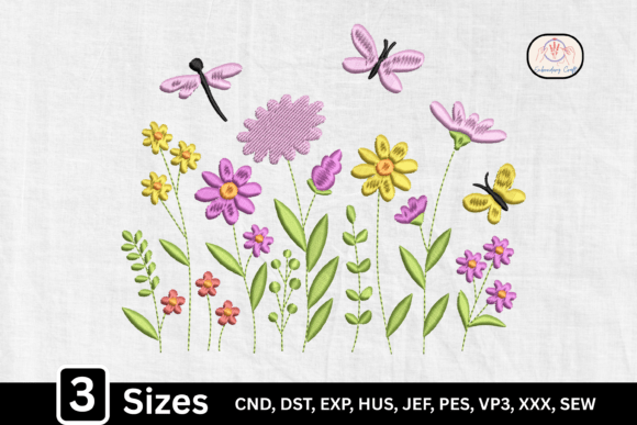 Floral Garden Dragonfly Wildflower Embroidery Review