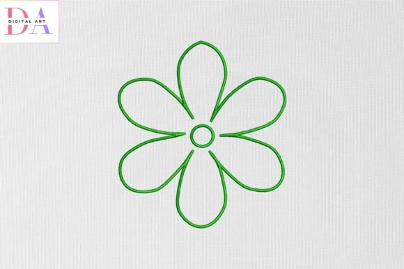 h1Green Outline Flower: A Minimalist Embroidery Gem for Seasonal Crafts/h1