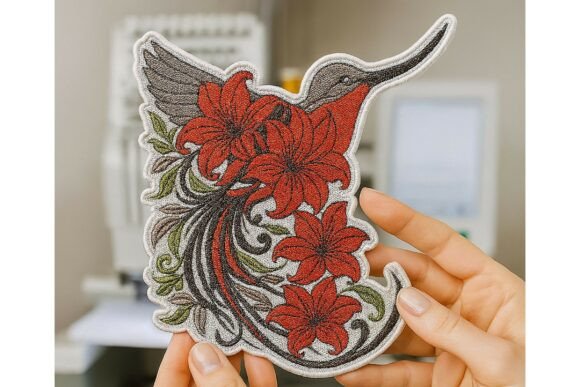 Red Floral Hummingbird for Patch Review