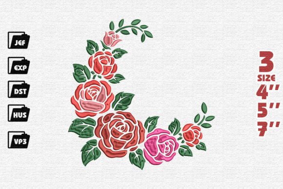 Romantic Rose Wreath: A Seasonal Embroidery Staple