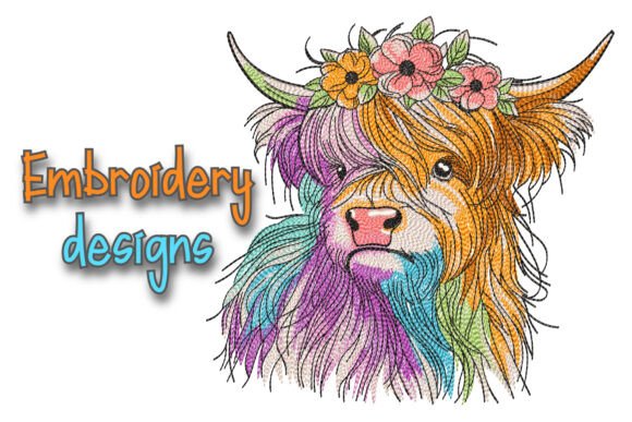 Scottish Highland Cow Embroidery Design Review