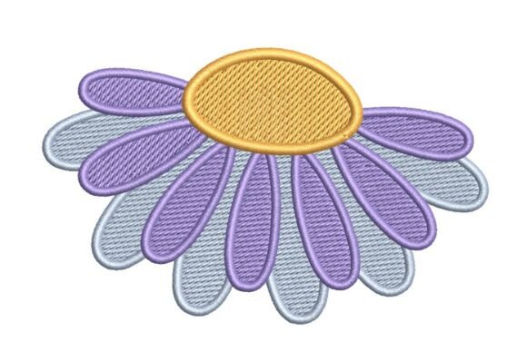 Stylized Pastel Daisy Design for Business Embroidery