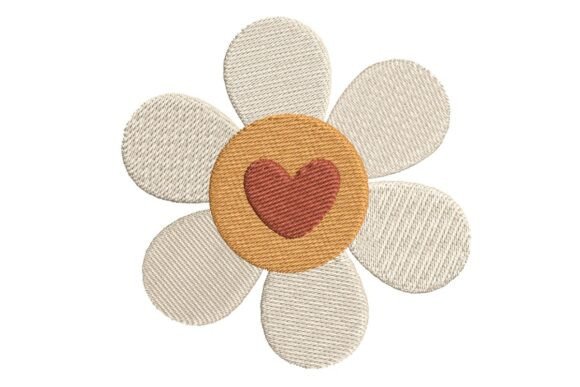 Sweet Daisy Flower with Heart Center Embroidery Design Review