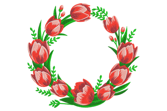 Tulips Floral Frame: A Seasonal Embroidery Gem