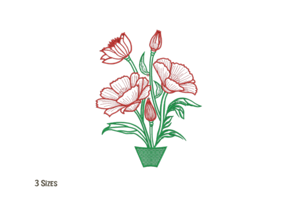 Vibrant Potted Flowers Embroidery Design Review