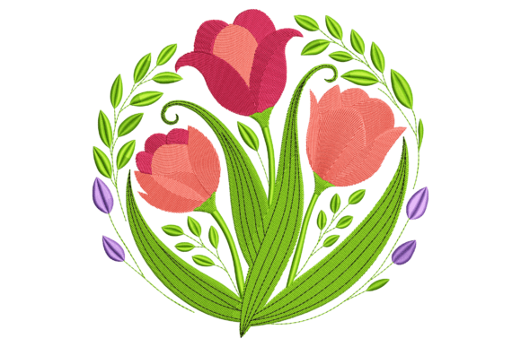 Vibrant Tulips: A Seasonal Embroidery Must-Have