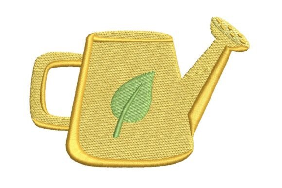 Yellow Watering Can: A Seasonal Embroidery Gem
